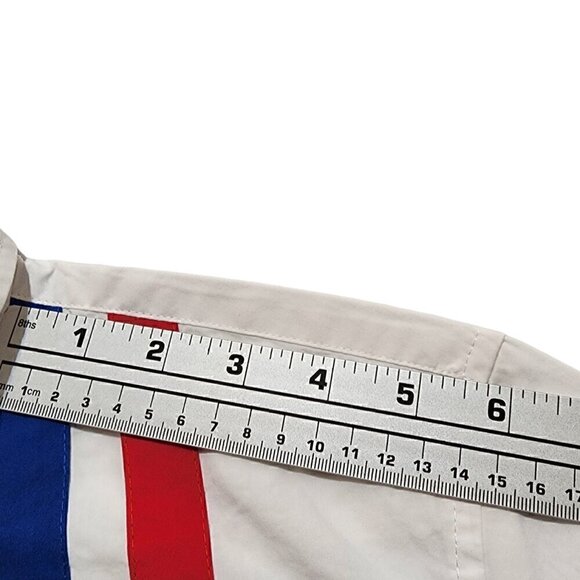 Tommy Hilfiger Boys Racing Shirt Botton Down Short Sleeve Logo‎ Patch XL - Picture 4 of 12